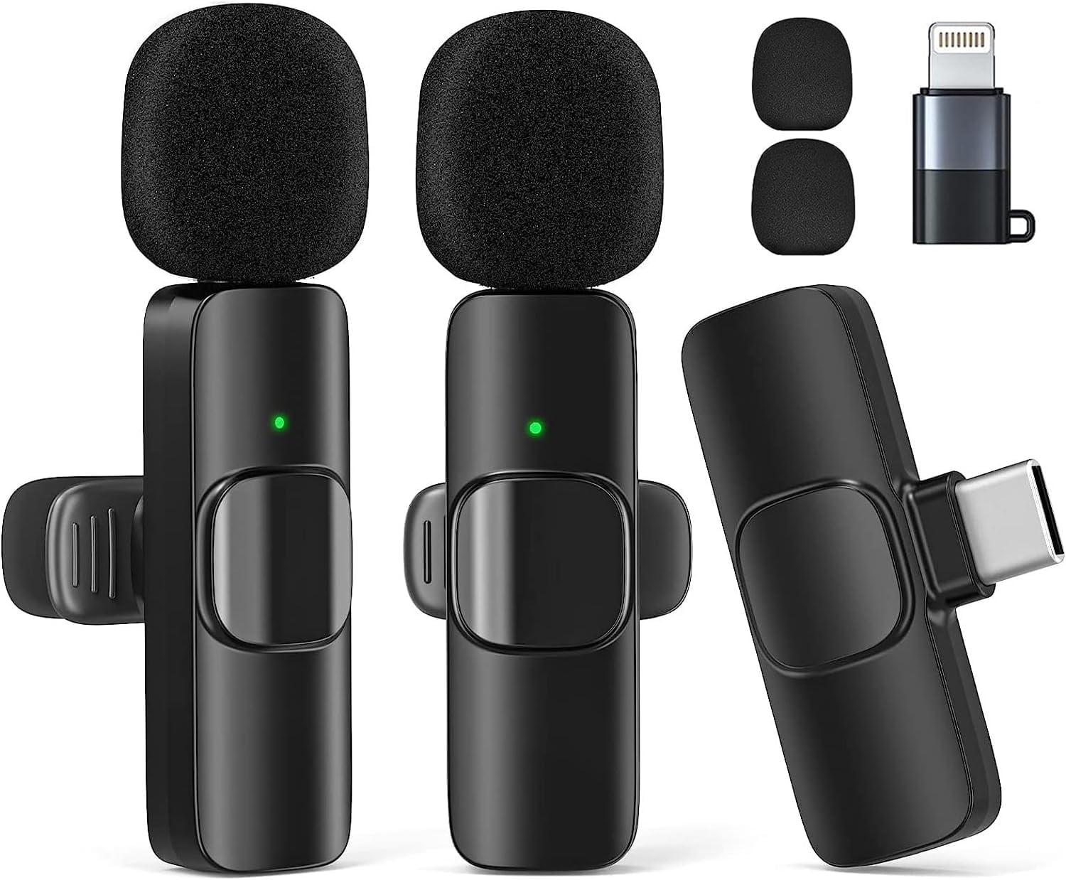 Wireless Lavalier Microphone for iPhone/Android/iPad/Laptop, Mini ...