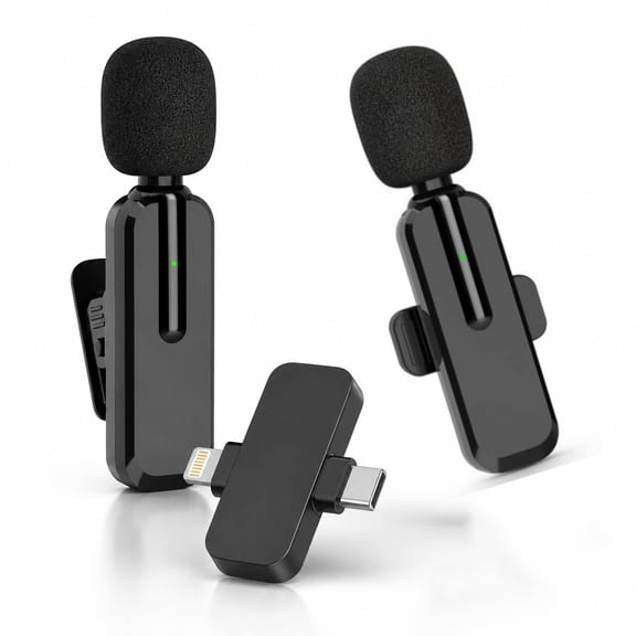 Wireless Lavalier Microphone for iPhone,iPad,Android - Bluetooth Lapel Phone Mic for Video Recording - Mini Clip on Microphones for Youtube Podcast Interview