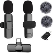 Wireless Lavalier Microphone for iPhone, iPad and Android Devices, Noise Cancelling,Bluetooth Mini Lapel Microphone for YouTube/Vlogging/Live Streaming/Tiktok/Interview