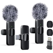 Boyun Daj Pro Noise Canceling Mic (100Hz), Wireless Lavalier Microphone for iPhone Android, Plug & Play for Recording, Podcast, TikTok