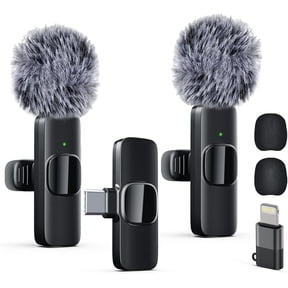 Boyun Daj Pro Noise Canceling Mic (100Hz), Wireless Lavalier Microphone for iPhone Android, Plug & Play for Recording, Podcast, TikTok