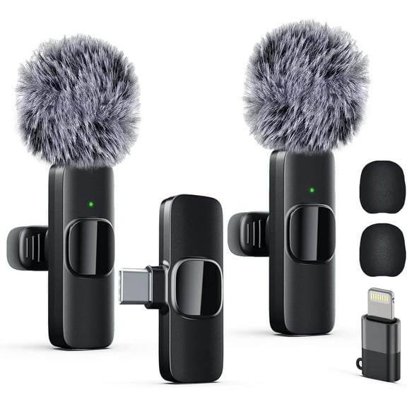 Boyun Daj Pro Noise Canceling Mic (100Hz), Wireless Lavalier Microphone for iPhone Android, Plug & Play for Recording, Podcast, TikTok