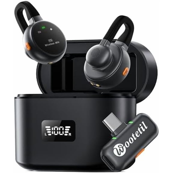 Wireless Lavalier Microphone for iPhone, iPad, Android - USB-C Plug Noise Cancelling Lapel Mini Mic with Charging Case, 30H Battery - Compact Clip-on Mic for YouTube, TikTok, Podcast, Video Recording