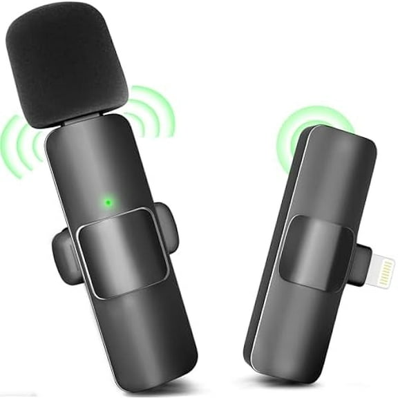 Wireless Lavalier Microphone for iPhone, iPad - Mini Microphone Bluetooth Lapel Mic for Video Recording Tiny Clip on Microphone Phone Mic for Podcast Camera Vlogging YouTube Tiktok