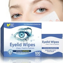 Eyelid Wipes Face Cleansing Wipes for Dry Eyes – Rinse Free Eye Lid Cleaning Wipes, Individually Wrapped Travel Eye Wipes, 100 Count