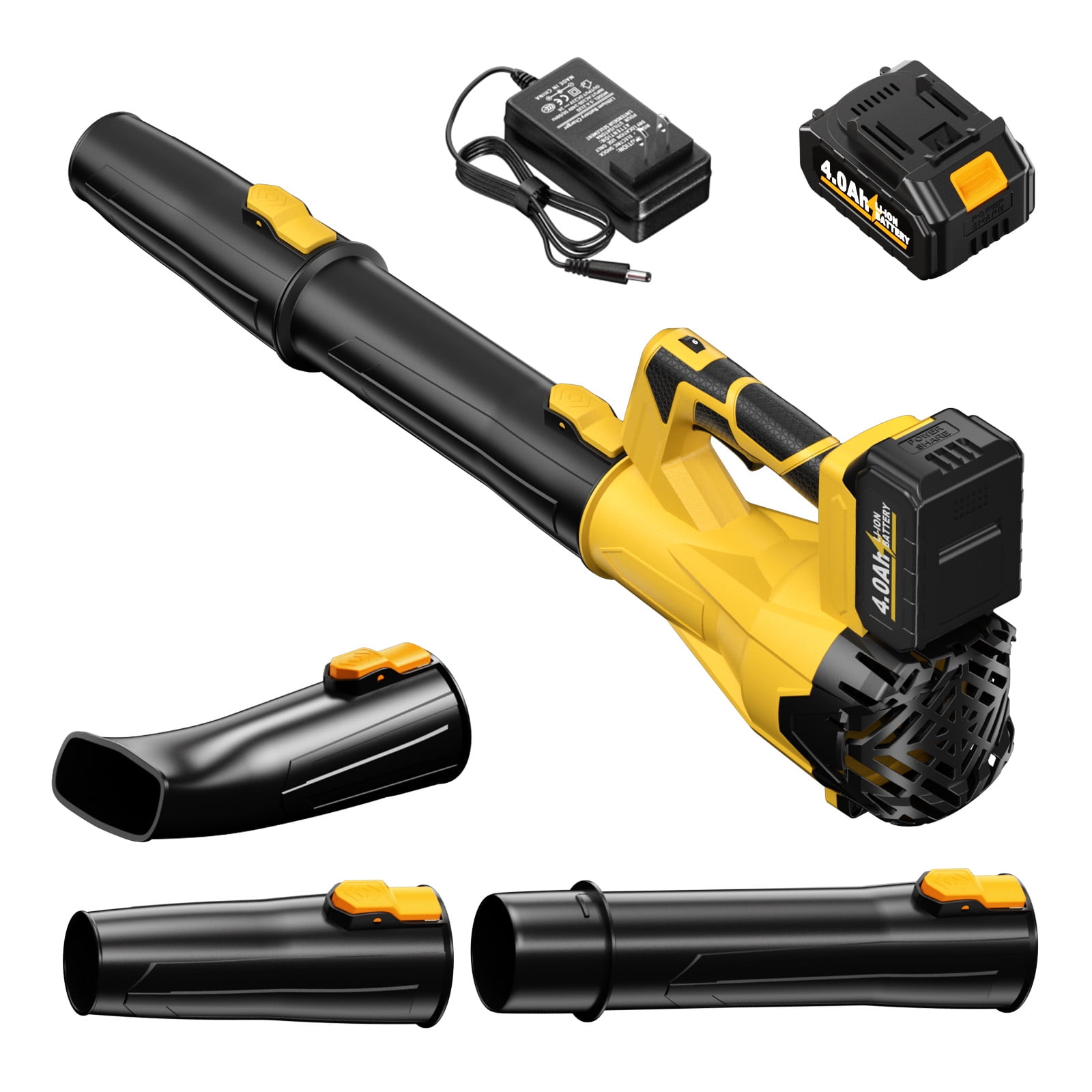 Wireless Leaf Blower with 4.0Ah Battery, 580CFM & 160MPH, 6 Speed Settings, Extended Nozzle, Ergonomic Non-Slip Handle, Lightweight for Lawn Maintenance and Yard Cleanup
