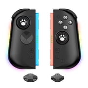 Wireless Left & Right Controller Set for Switch 2, Hall Effect Sticks, 9-Axis Motion, Turbo, RGB Lights, Black