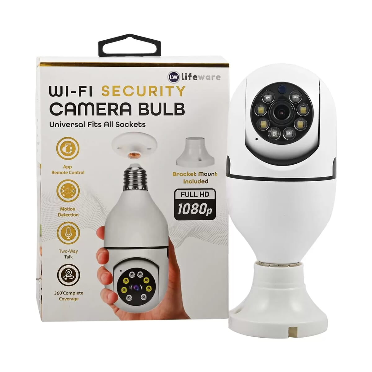 Wireless Light Bulb Security Camera 360Degree Surveillance, App