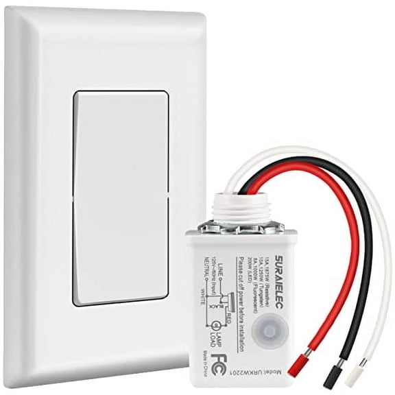 Wireless Light Switch and Receiver Kit, 15A High Power, No Wiring, No Interference, 100ft RF Range, Expandable Remote Control Wall Switches for Lamp, Ceiling Light, Fan, Outdoor Lighting
