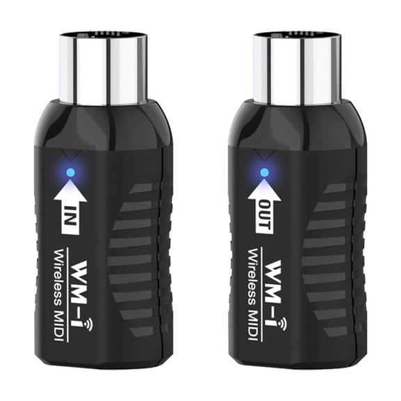 Wireless MIDI Adapter 2.4GHz Ultra Low Latency Audio Transmitter Receiver for Digital Piano Keyboard 10 in / 25.4 cm