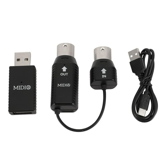 Wireless MIDI Adapter, Low Latency 3ms, USB MIDI Controller For Keyboard Digital Piano