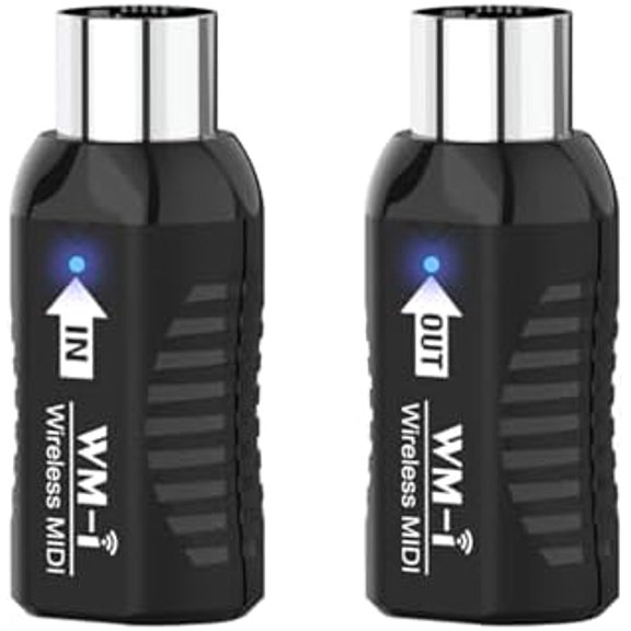 Wireless MIDI Adapter Rechargeable Audio Transmitter Receiver 2.4GHz Ultra-Low Latency Built-in Silent Portable MIDI Connector for Wind Instruments Guitar Digital Piano Keyboard$$Music