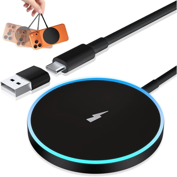 Wireless Mag Safe Charger for iPhone Magnetic 15W Fast Charging Pad Compatible with iPhone 17 Pro/17 Air/16/15/14/13/12 Series & AirPods Pro 4/3/2, Case Friendly & Powerful Magnet