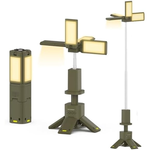 Wireless Magnetic Camping Light with Telescoping Pole (285-1100mm) - 3 Mode Dimmable LED, 14000mAh Portable Power, Waterproof Design for Tent & Outdoor Emergencies$$Sport & Recreation Other