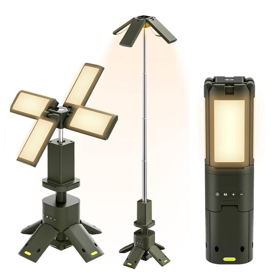 Telescopic Camping Lantern with Magnetic Base, 14000mAh Rechargeable LED Light, 3-Mode Dimmable Outdoor Lamp for Tent, Hiking & Emergency Use