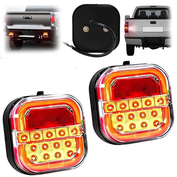 Wireless Magnetic LED Trailer Lights, IP67 Waterproof Stop Turn Signal, Fast Charging Tail Lamps for Truck RV Boat, 12-24V Universal Fitment
