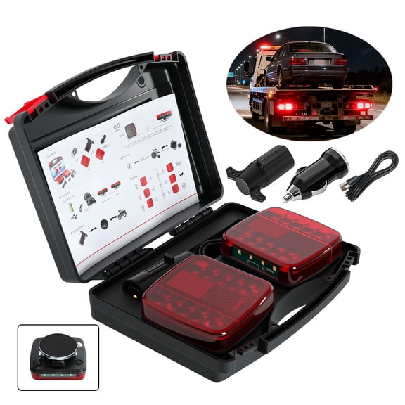 Wireless Magnetic Trailer Tail Light Kit, Rechargeable Towing Light Kit