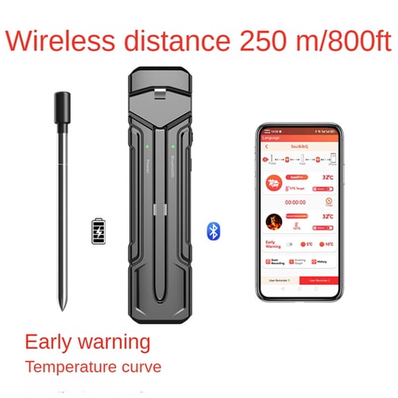 Wireless Meat Thermometer Digital Thermometer with Wireless Probe 800Ft Remote Range Food Thermometer for