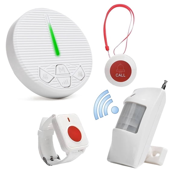 KOQICALL Wireless Emergency Call Button, Medical Alert Pager for Seniors, Caregiver Pager with Fall Detection & Loud Alarm, No Monthly Fee for Elderly, Dementia Patients & Disabled