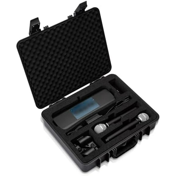 Wireless Mic Case - Hard Shell Case Compatible with Shure BLX288/SM58/PG58/BETA58A, for Mics, Receivers and More$$Music