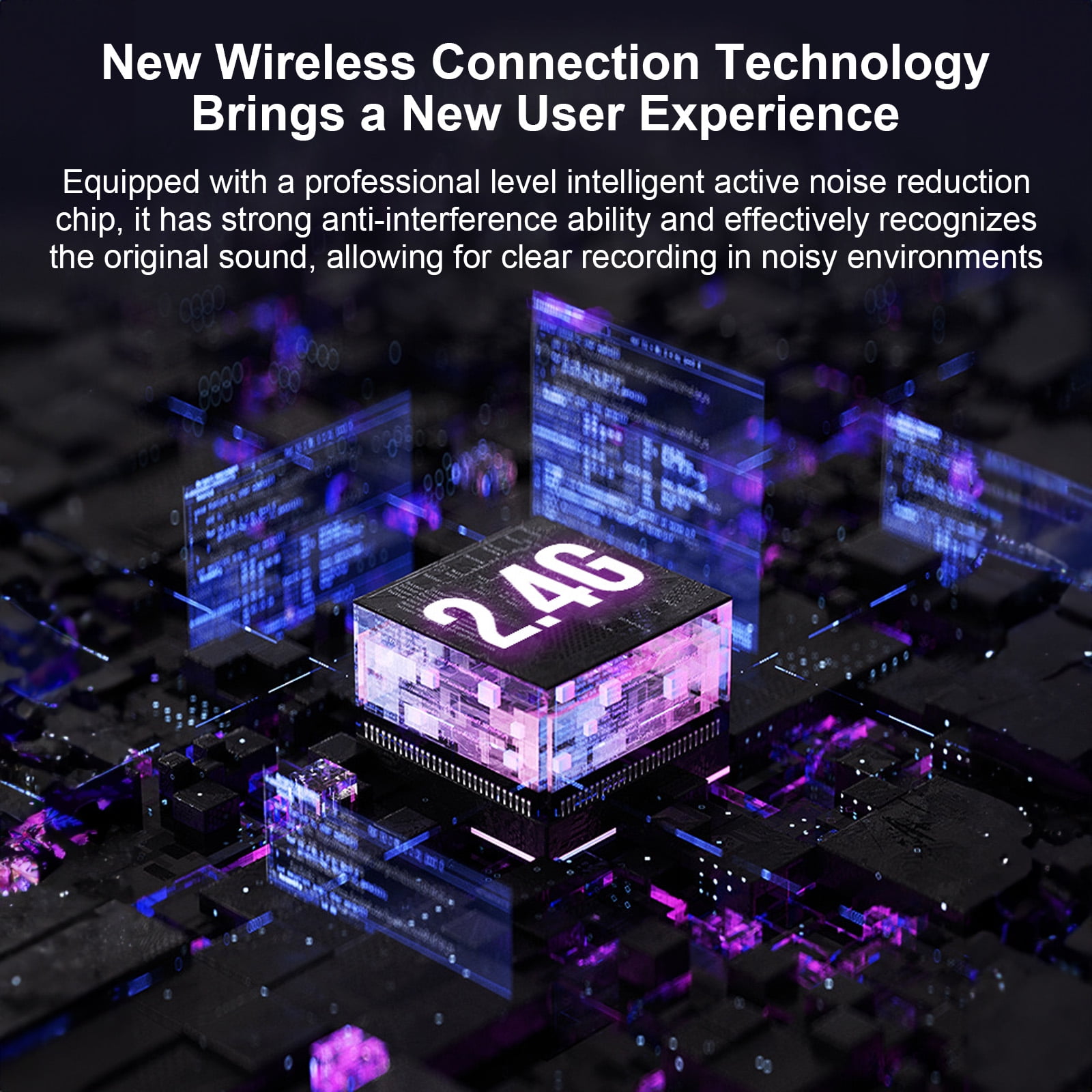 Wireless Mic Wireless Wireless Clip-on Microphone Wireless Mic Receiver and 2 Transmitters with Charging Box for Type-C Mobile Phone Rechargeable Microphone with Windscreen for Interview Live