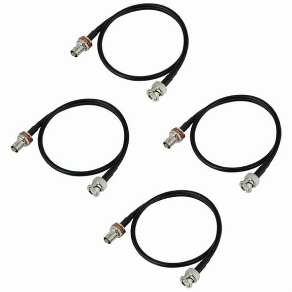 Wireless Microphone Antenna Extension Cable 2ft with BNC Connector, 4-Pack for Rack Mount Systems