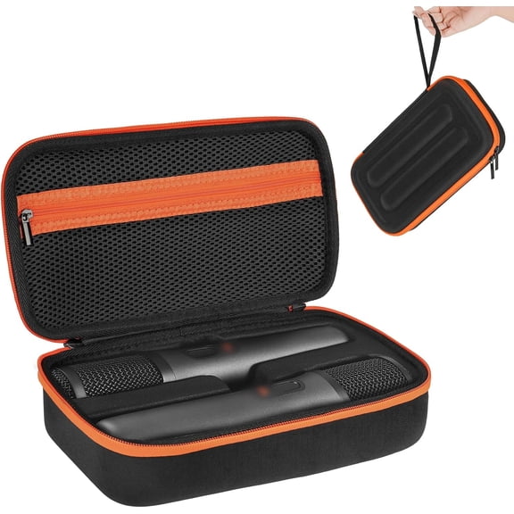 Wireless Microphone Case Compatible with JBL PartyBox Wireless Mic - 2X Digital Wireless Microphones,Protable Mic Travel Bag Storage Box for Receivers, Adapters, AA Batteries,Charger (Box Only)