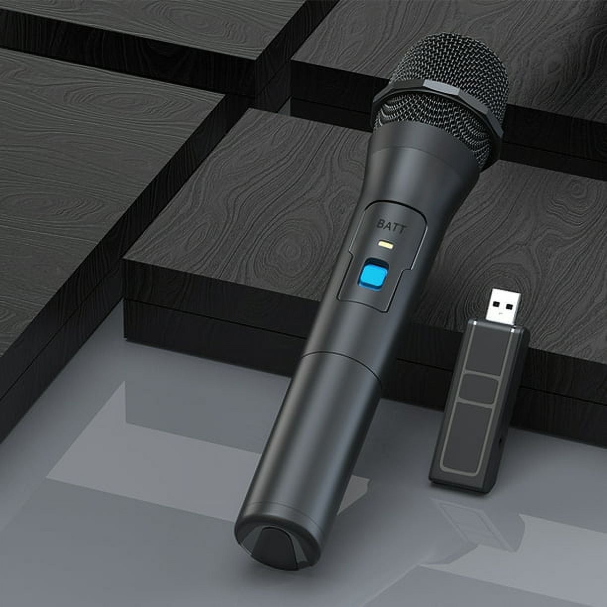 Wireless Microphone Cordless Handheld System with Rechargeable Receiver