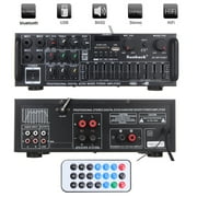 STONEWAY Wireless Microphone Power Amplifier System - 600W/2000W Dual Channel Sound Mixer Audio Stereo Karaoke Speaker Receiver w/ USB, AUX, Microphone IN w/ Radio,Home Theater