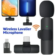 Wireless Microphone Professional Wireless Lavalier Lapel Microphone for iPhone, iPad, Android, Cordless Omnidirectional Condenser Recording Mic for Interview Video Podcast Vlog YouTube