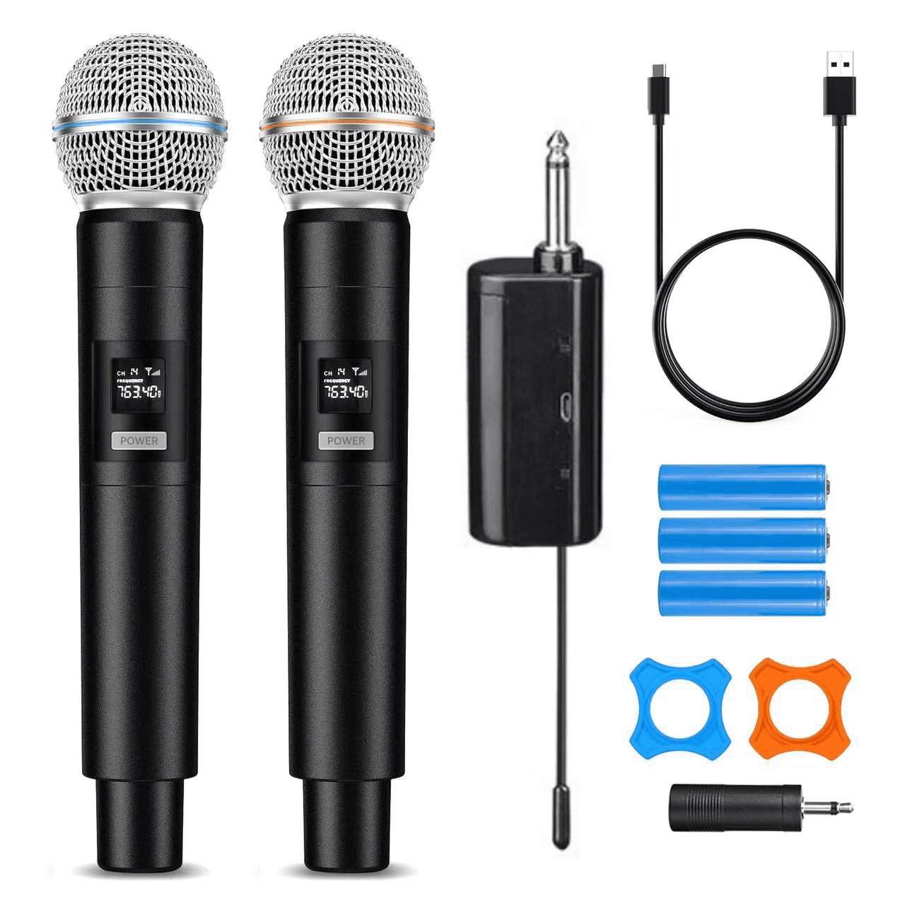OKUBOX Wireless Microphone, Professional Rechargeable Radio Wireless Handheld Microphone,  Karaoke and Parties, for DJ Singing Speech Church, Party, Wedding