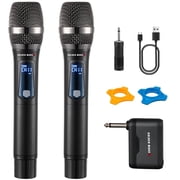 Golden Mars 2.4G Wireless Microphone System, Rechargeable Dual Handheld Mics, 300FT Stable Range for Karaoke Wedding DJ Speech Church Classroom
