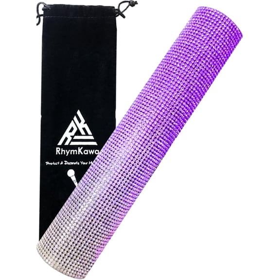 Wireless Microphone Sleeve for Shuer SM58, Beta 58A Gradient Rhinestones Mic Covers Replacement (Violet)