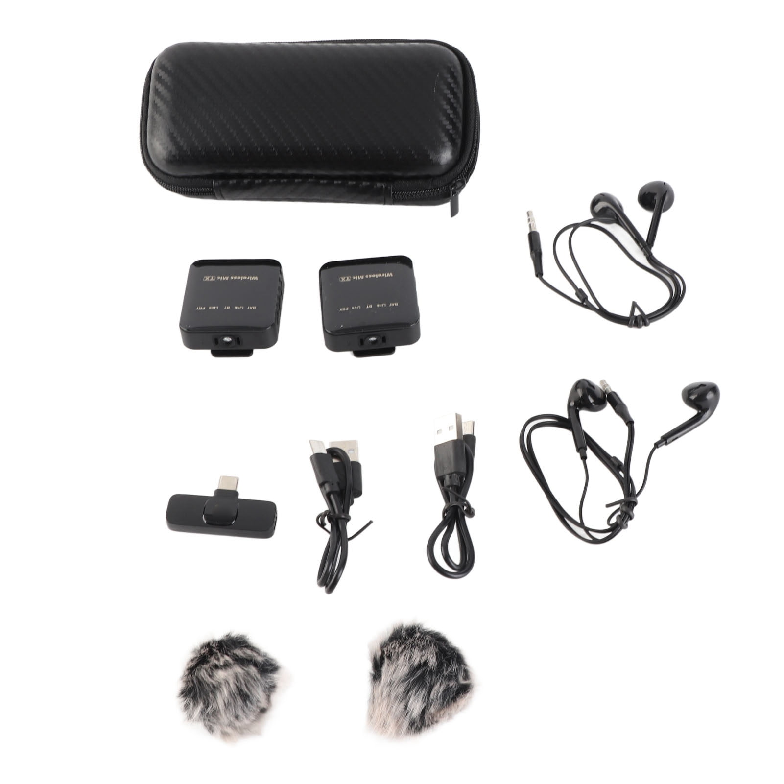 Wireless Microphone System Microphone 2.4G Wireless Microphone Kit Low Latency Wireless Pickup Lavalier Microphone for Vlog Video Live Streaming Interviews