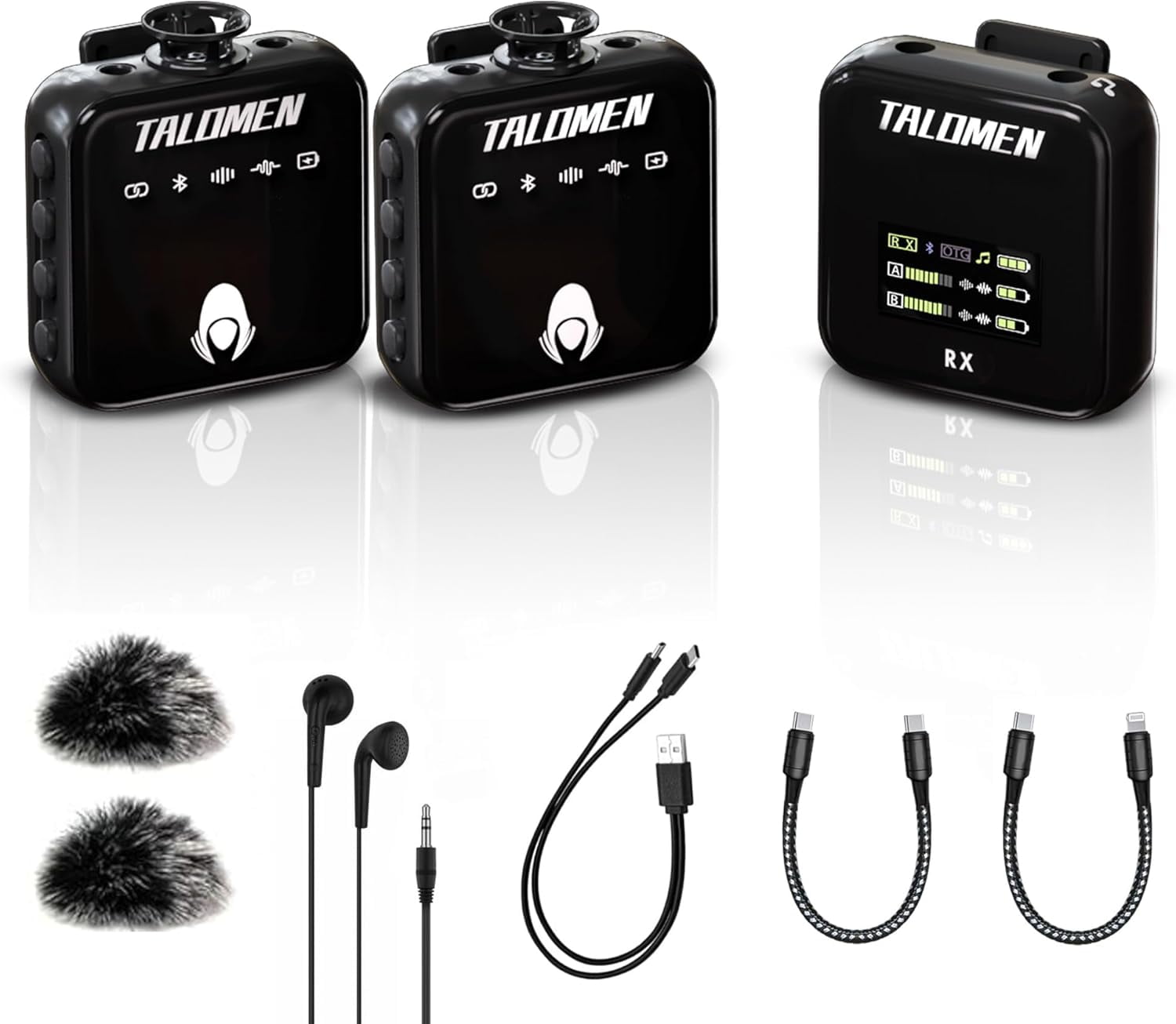 Wireless Microphone System with 2x Transmitter, Bundle with 2x Turnstile Audio Lavalier Microphone Liquid-8