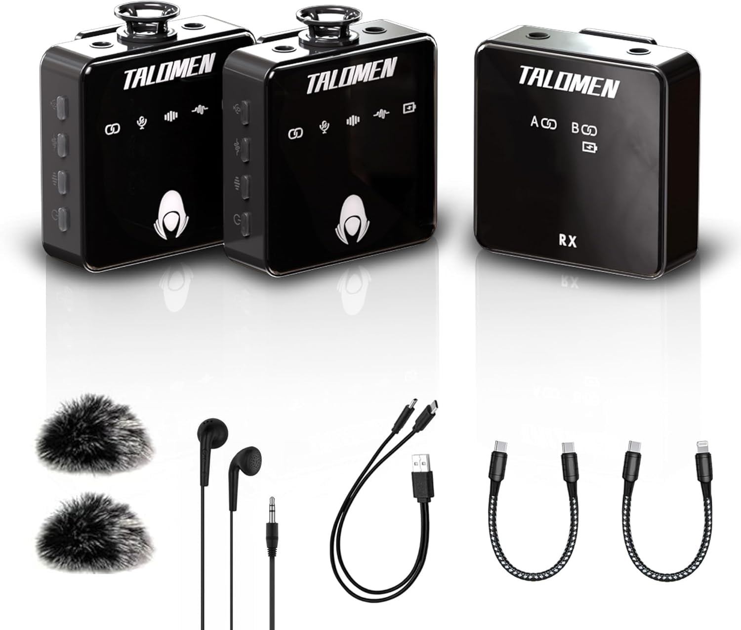 Wireless Microphone System with 2x Transmitter, Bundle with 2x Turnstile Audio Lavalier Microphone Liquid one