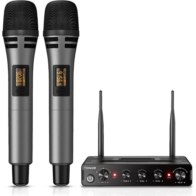 Wireless Microphone Systems, TONOR Professional Dual UHF Cordless ...