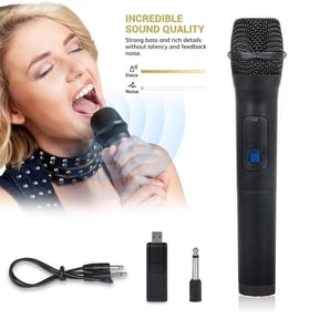Wireless Microphone, VHF Cordless Metal Dynamic Mic System with Rechargeable Receiver, for Karaoke Singing, Wedding, DJ, Party, Speech, Church, Class Use