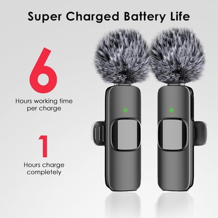 Wireless Microphone for & Android - 2 Pack Recording Microphones with USB-C for Podcasting, ASMR, TikTok - Ideal for Content Creators