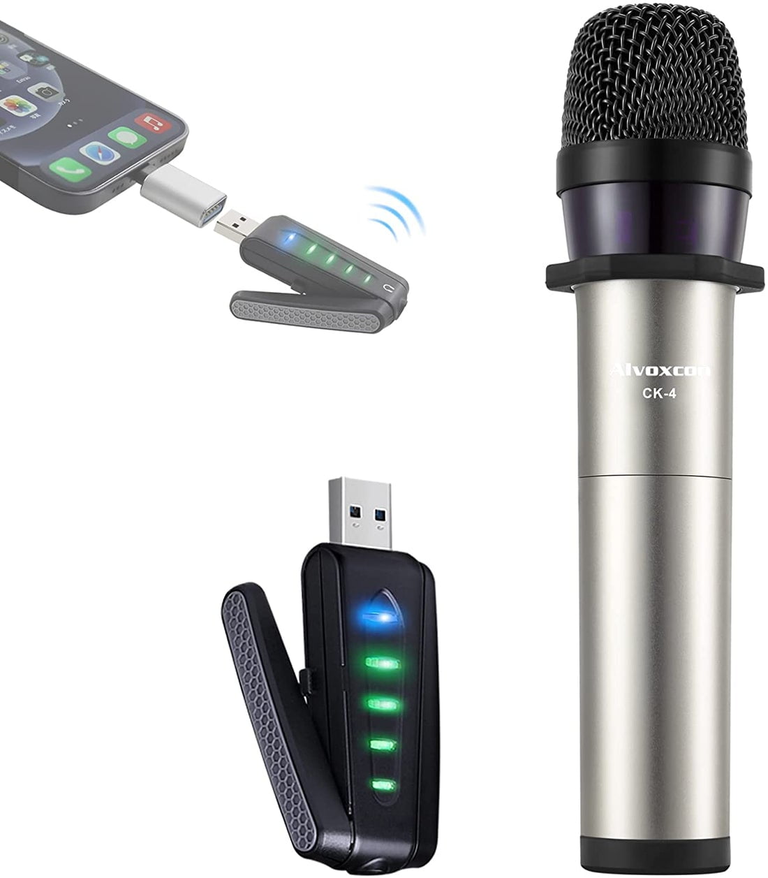 Internet Microphone Wireless Microphone for iPhone & Computer, Zoom Meeting, Classroom ...
