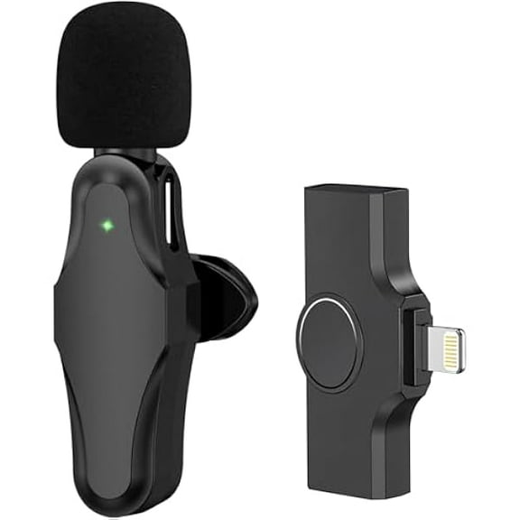 Wireless Microphone for iPhone iPad, Professional Lavalier Mic, Tiny Mic, Mini Microphone for Video Recording Interview Conference Podcast Vlog YouTube