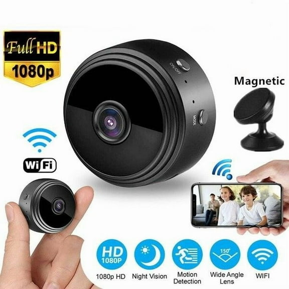 Wireless Mini Camera with Night Vision and Wide Angle, 1080P HD WiFi Hidden Camcorder for Home Security