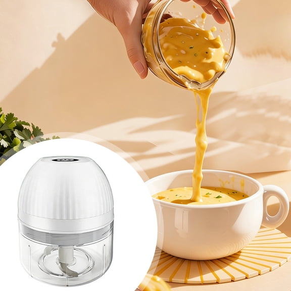 Wireless Mini Electric Meat Chopper, Battery Powered Garlic and Vegetable Mincer, Rechargeable Small Food Processor for Home Kitchen and Meal Prep