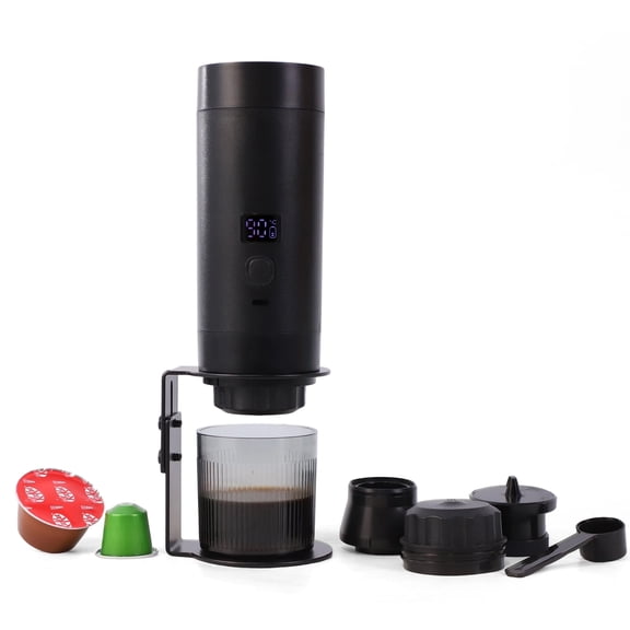 Wireless Mini Espresso Machine; Portable Coffee Maker for Travel/Camping/Office; 3-in-1 Single Serve Coffee Maker; Compatible with Capsules&Ground Coffee; Gifts for Espresso Lovers. White