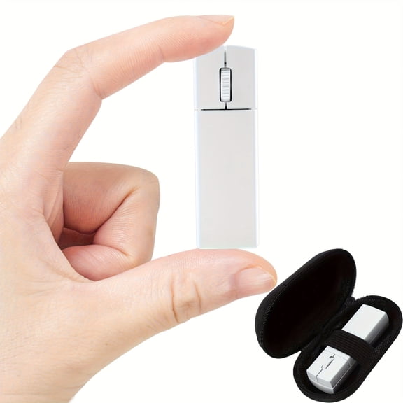 Wireless Mini Finger Mouse, Silent Dual-Mode Bluetooth & 2.4GHz, Ergonomic, Portable PC Mouse with Case, Compatible with MacBook, Chromebook
