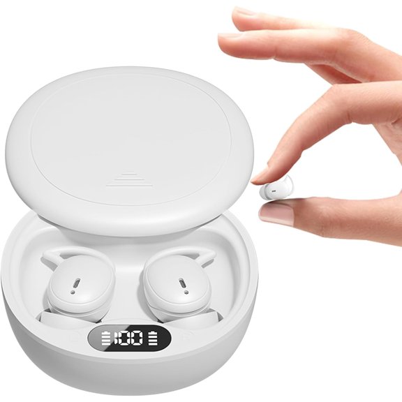 Wireless Mini Invisible Bluetooth Earbuds with Noise Cancelling – Ultra-Soft, Comfortable Fit for Small Ear Canals, Ideal for Sleeping, Work, and iPhone/Android