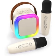 Wireless Mini Karaoke Machine with 2 Microphones Bluetooth Speaker for Kid Adult