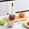 thumbnail image 1 of Wireless Mini Meat Grinder, Multifunctional Garlic Puree Maker, 4 Blade High Speed Tool, Rechargeable Compact Chopper, Food Safe Thickened Bowl, Portable Kitchen Cooking Gadget, 1 of 3