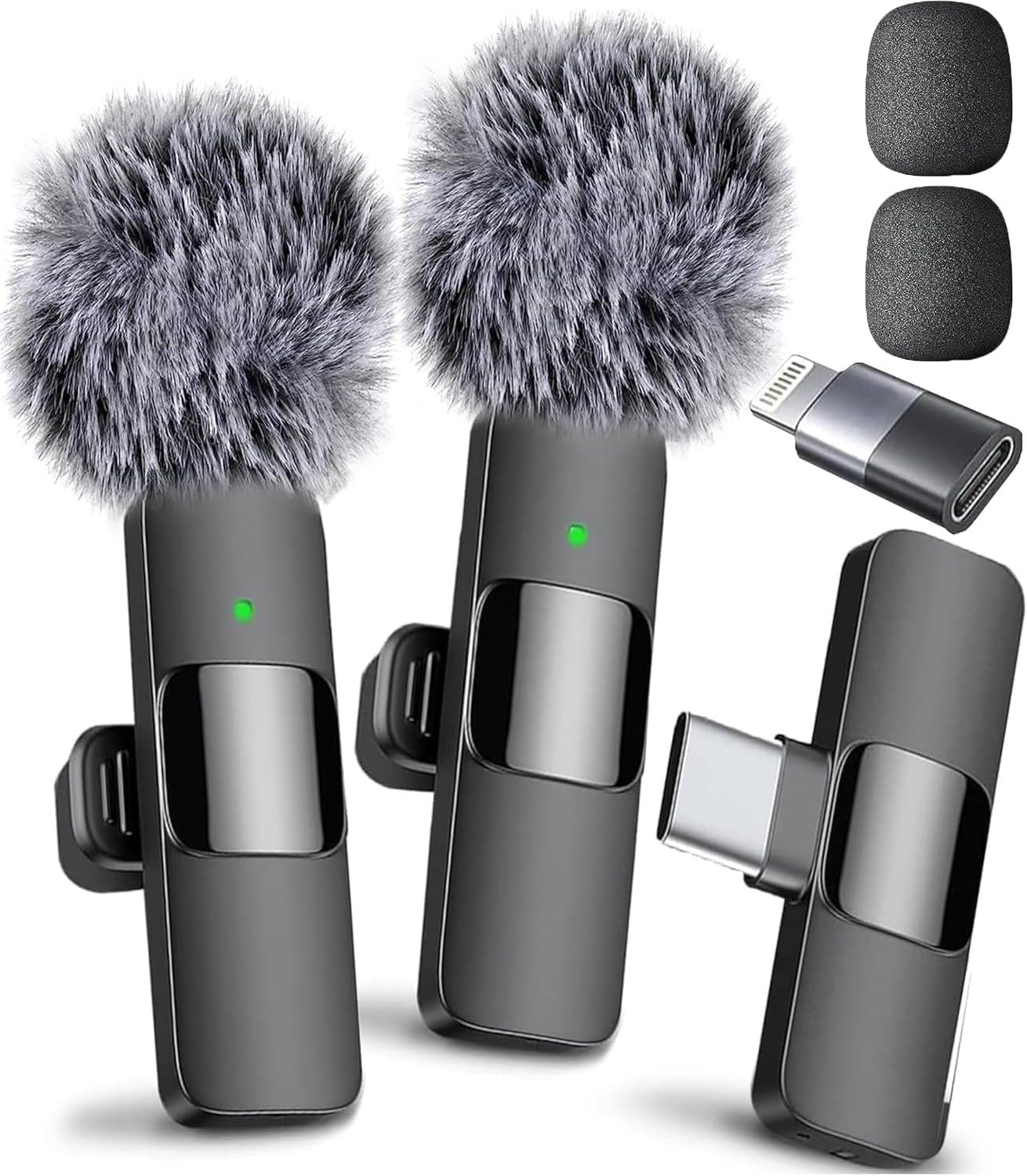 Wireless Mini Microphone for iPhone, Android Phone, Lavalier Lapel Mic for Audio Video Recording