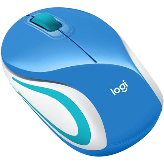 Wireless Mini Mouse M187 Ultra Portable,1000 DPI Optical Tracking, 3-Buttons, PC/Mac/Laptop - Palace Blue